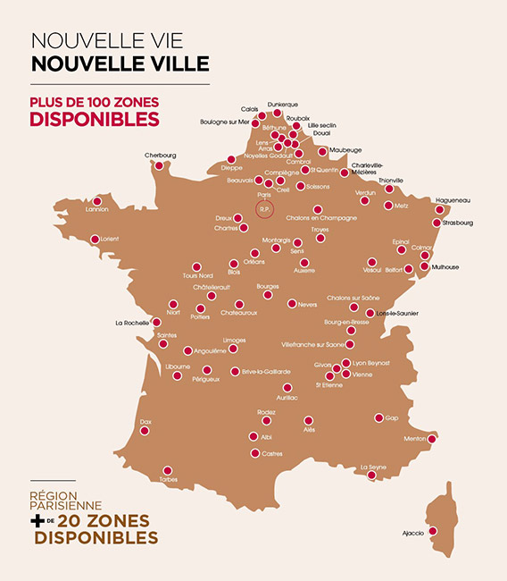zones disponibles franchise cuisine